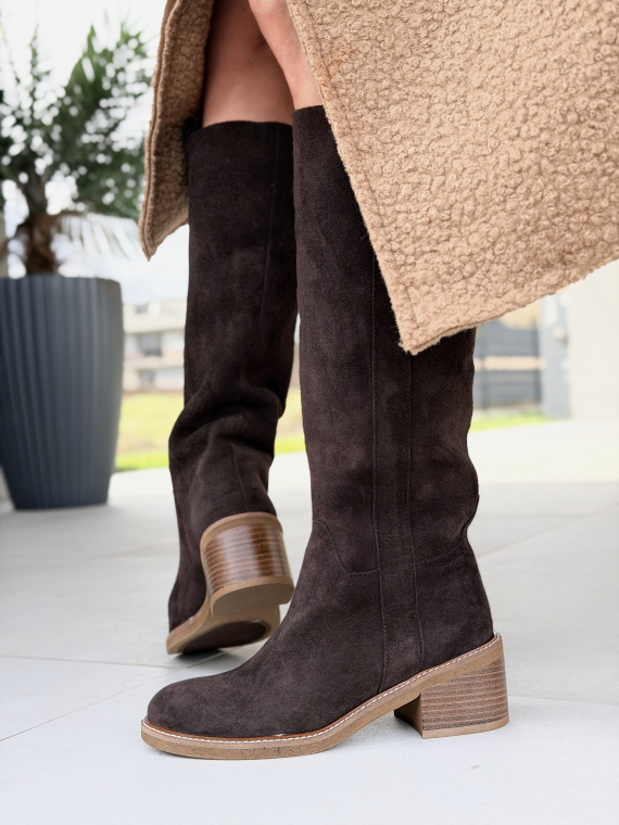 Kozaki damskie OLEKSY ze skóry naturalnej Polskiej produkcji