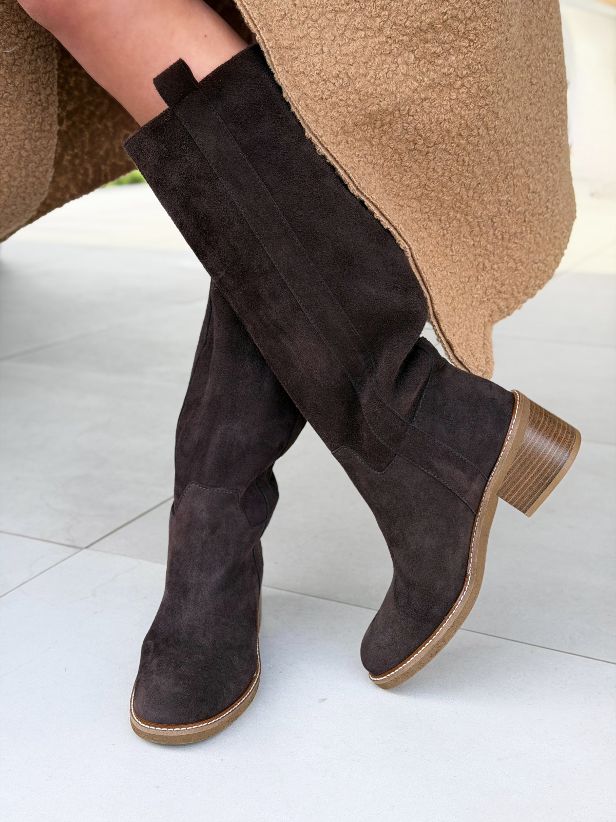 Kozaki damskie OLEKSY ze skóry naturalnej Polskiej produkcji