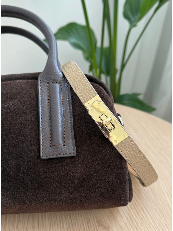 Beżowy Pasek damski ze skóry naturalnej