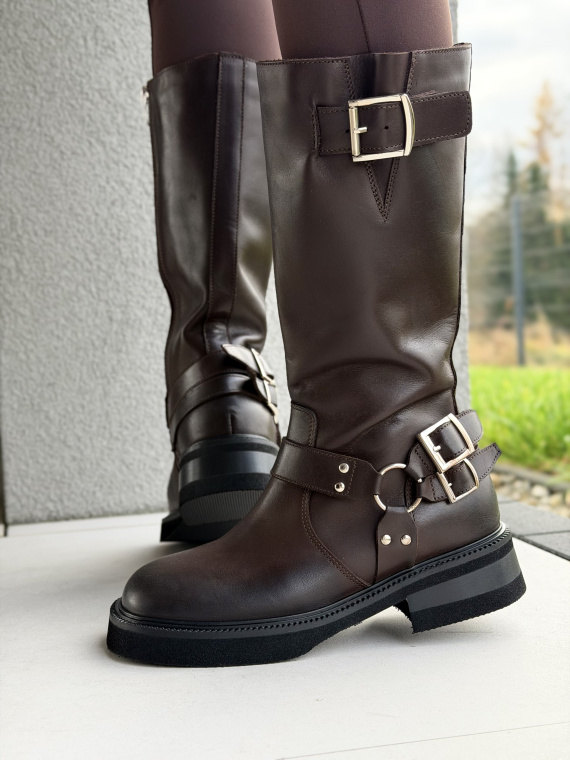 Kozaki OLEKSY ze skóry naturalnej Polskiej produkcji