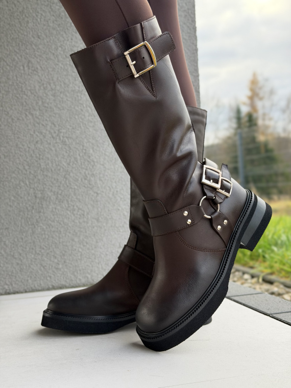 Kozaki OLEKSY ze skóry naturalnej Polskiej produkcji