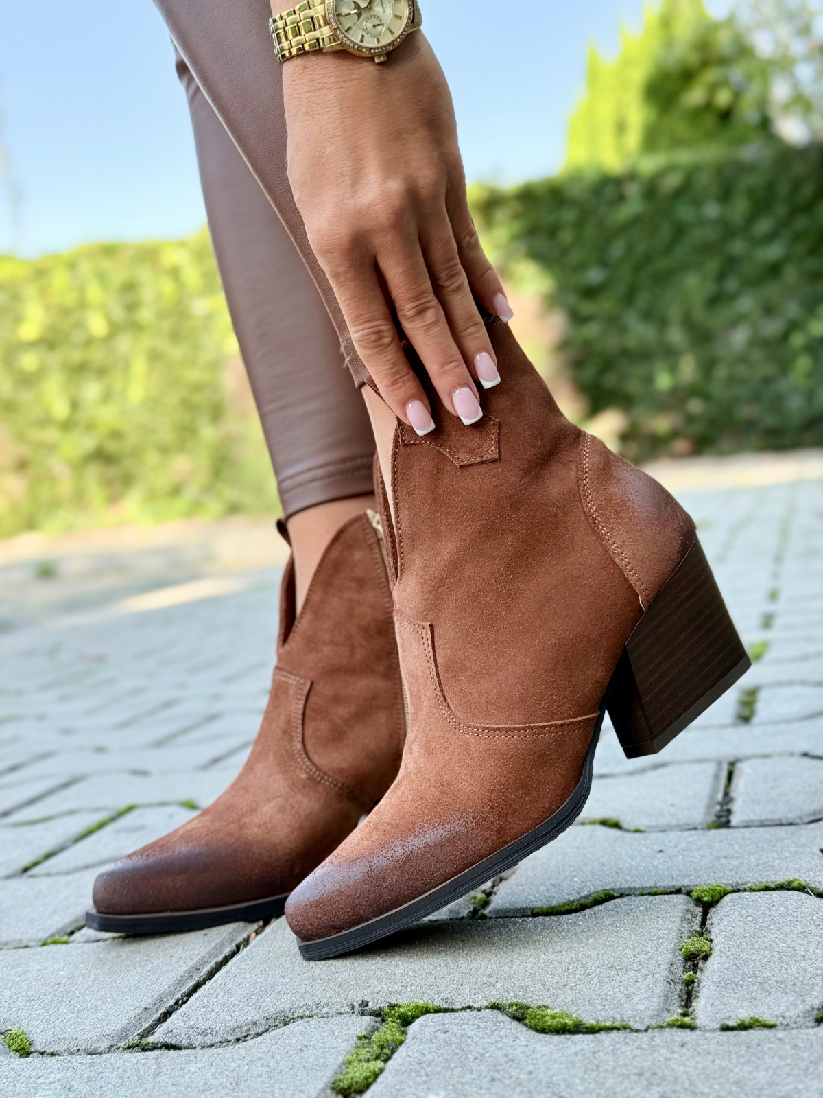 Kowbojki damskie skórzane OLEKSY Made in Poland