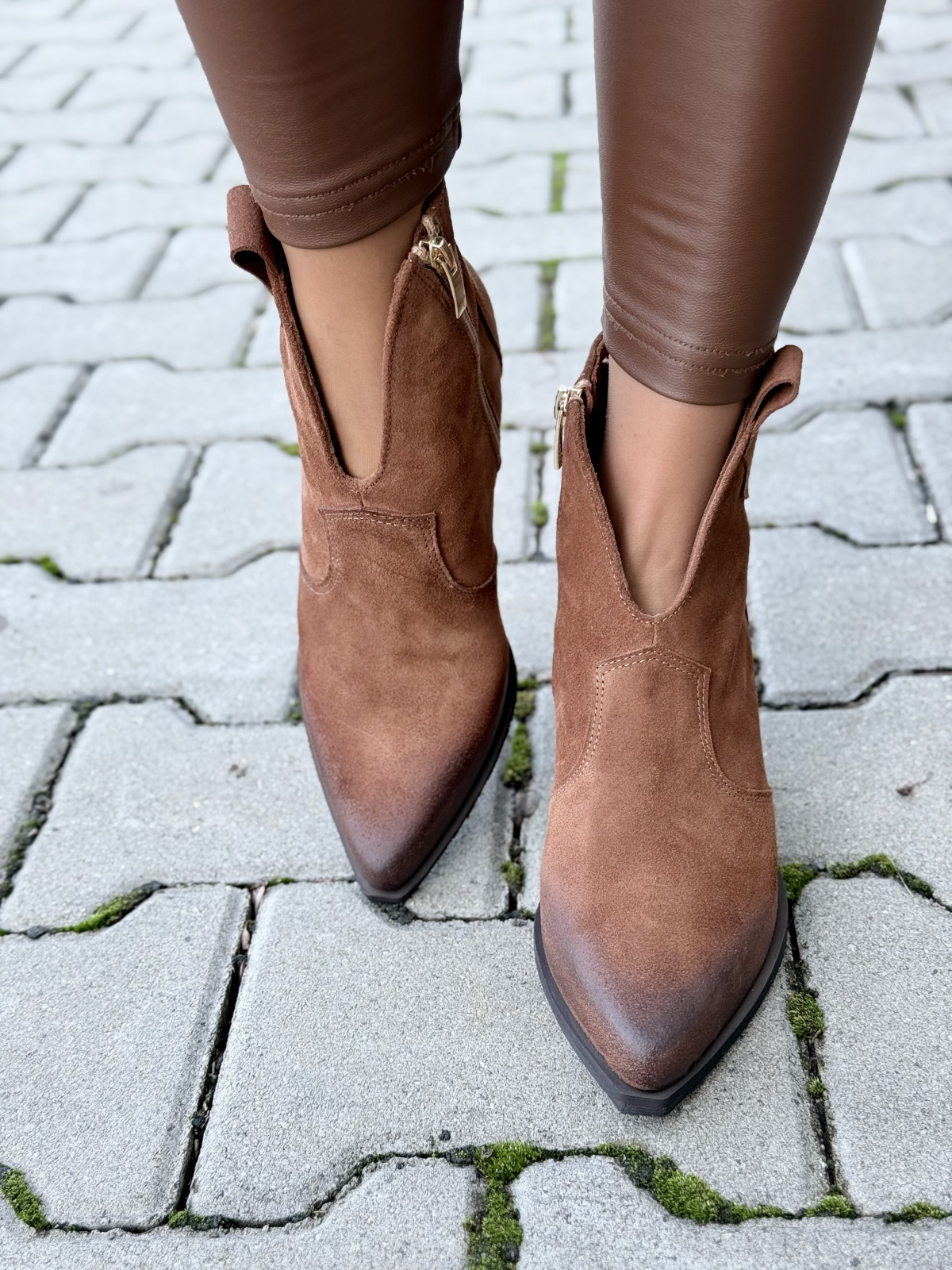 Kowbojki damskie skórzane OLEKSY Made in Poland