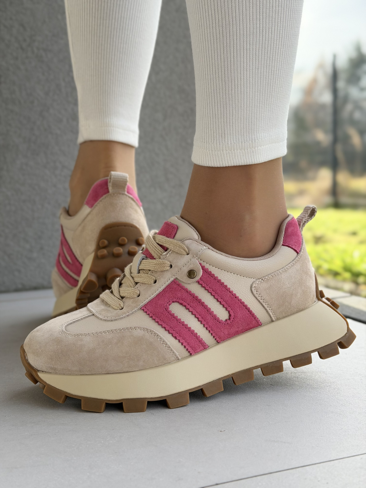 Sneakersy damskie ze skóry naturalnej