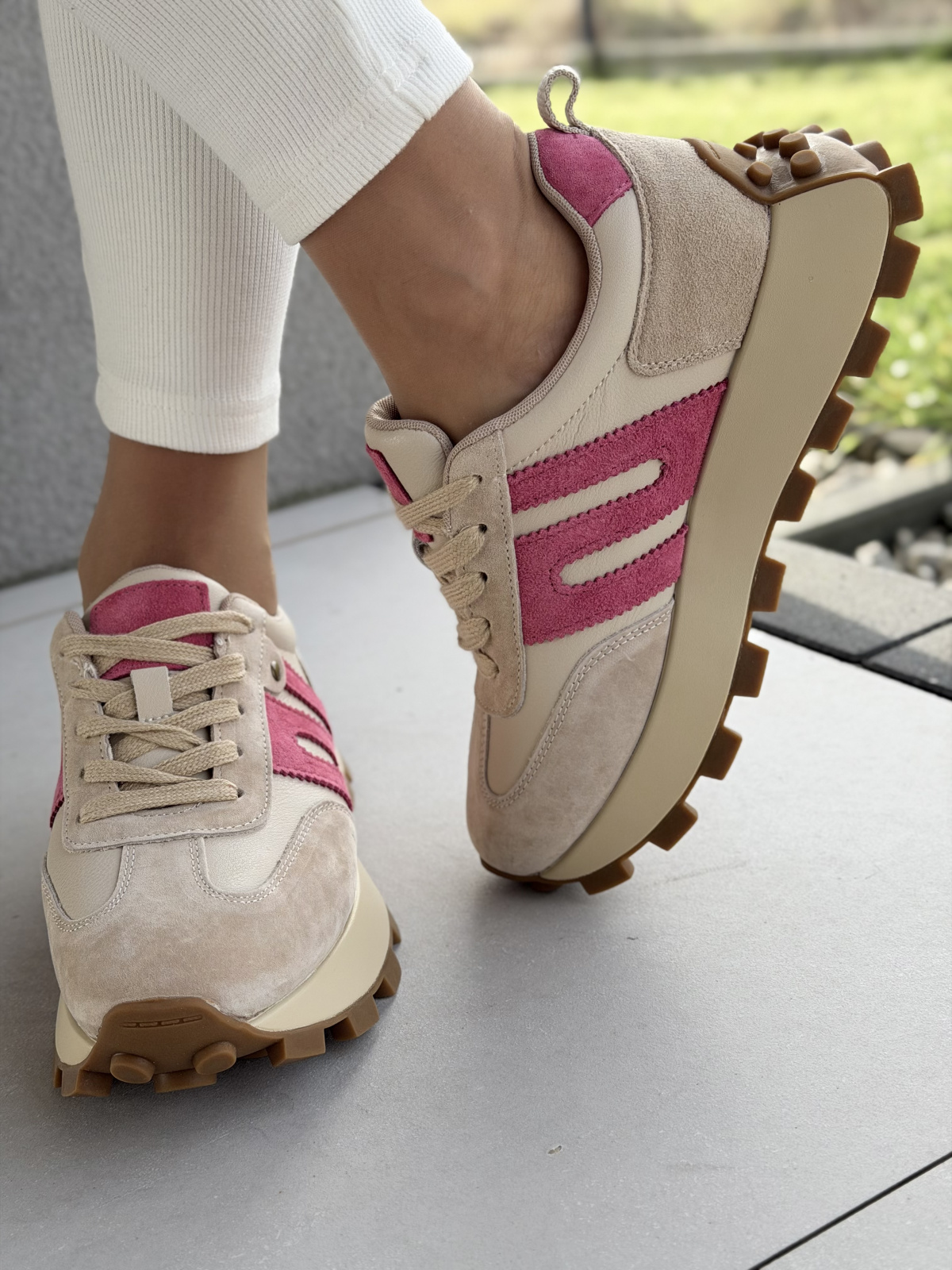 Sneakersy damskie ze skóry naturalnej