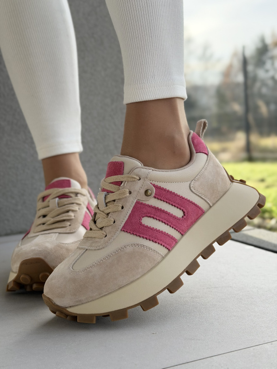 Sneakersy damskie ze skóry naturalnej