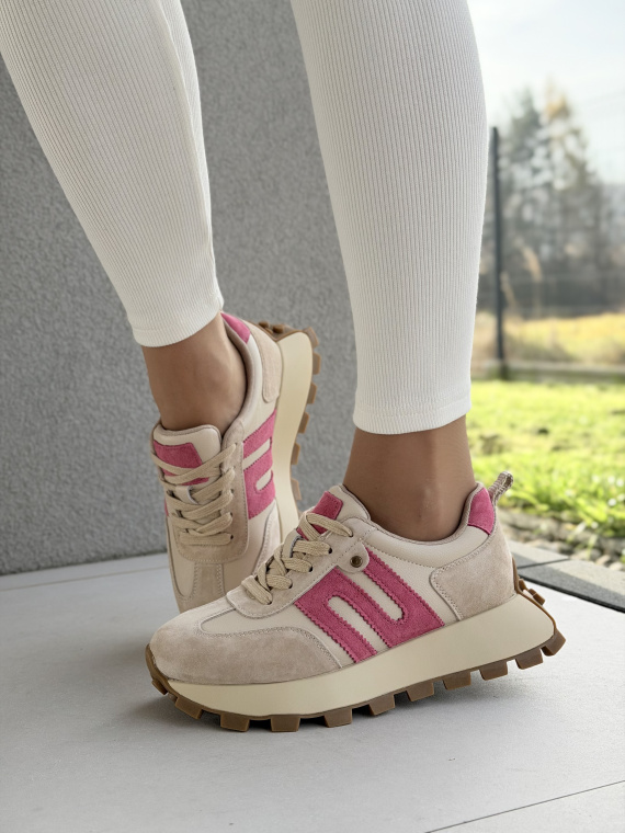 Sneakersy damskie ze skóry naturalnej