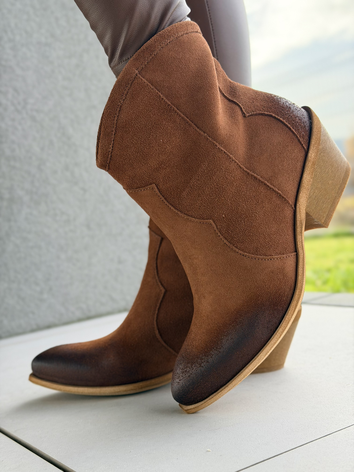 Kowbojki damskie skórzane OLEKSY Made in Poland