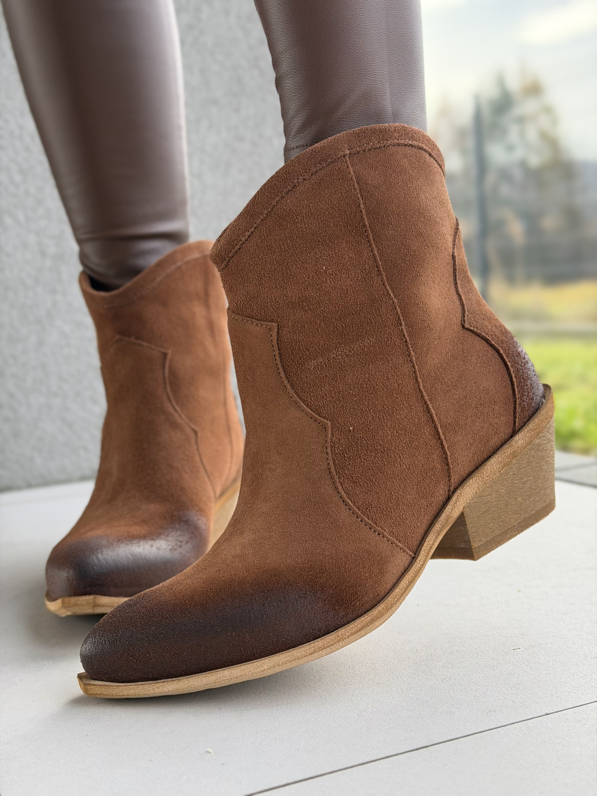 Kowbojki damskie skórzane OLEKSY Made in Poland