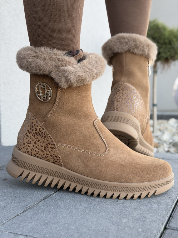 Botki damskie ze skóry naturalnej