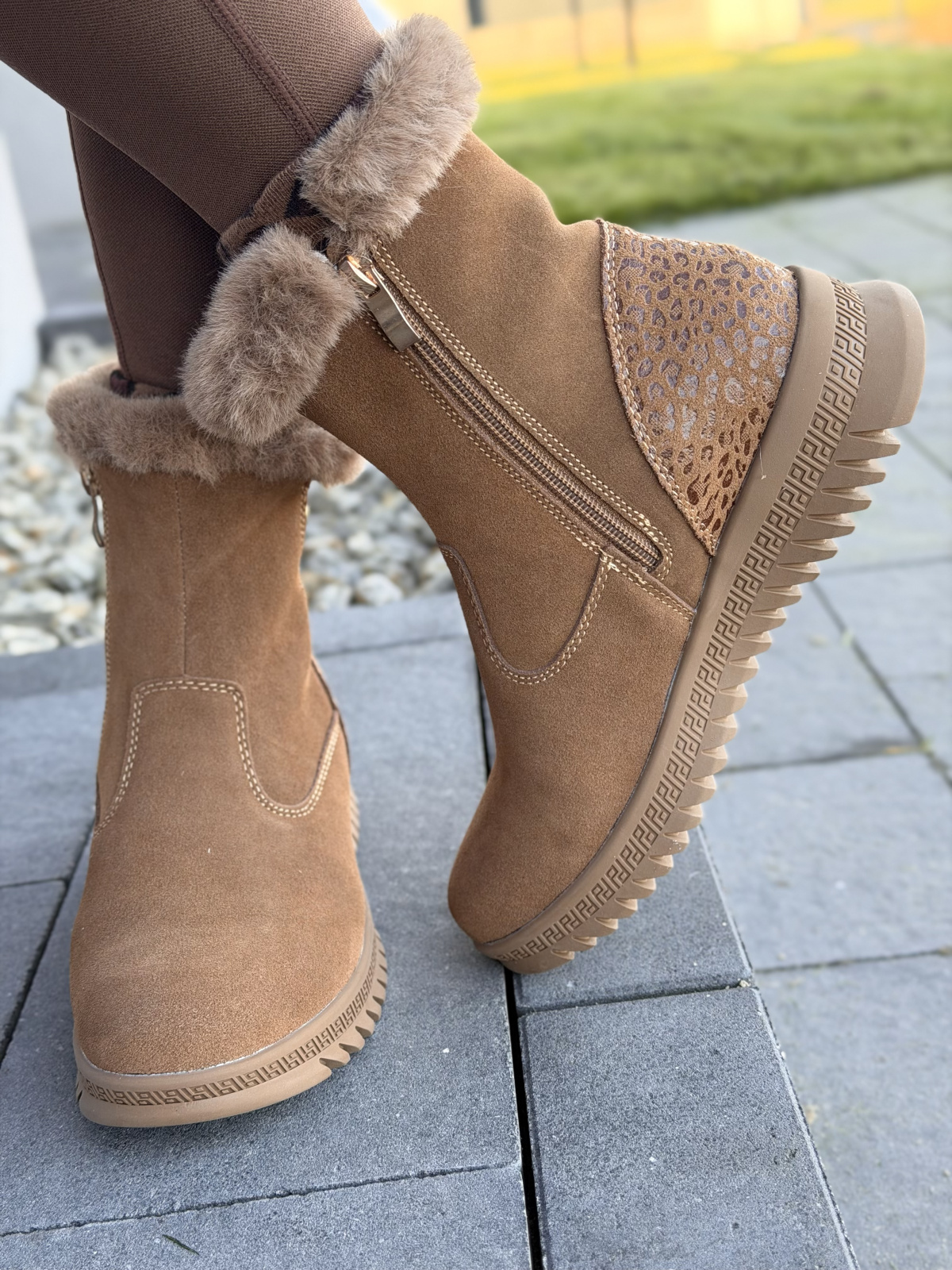 Botki damskie ze skóry naturalnej