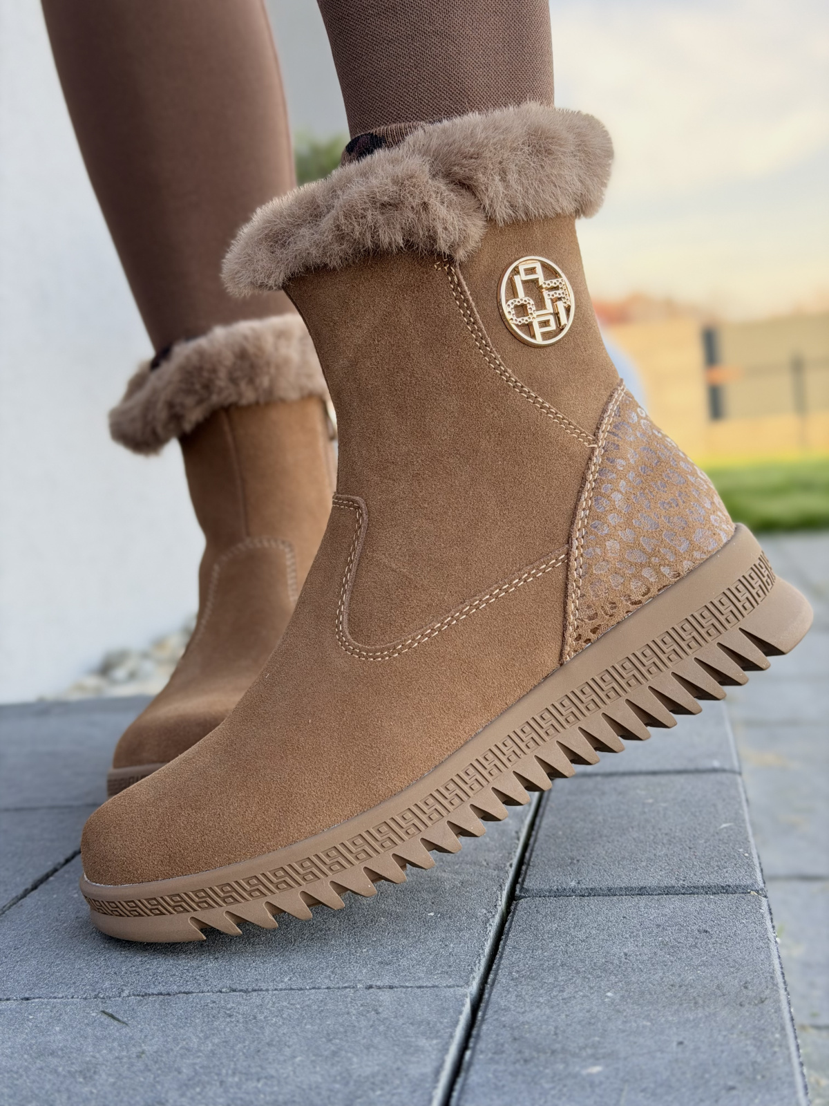 Botki damskie ze skóry naturalnej