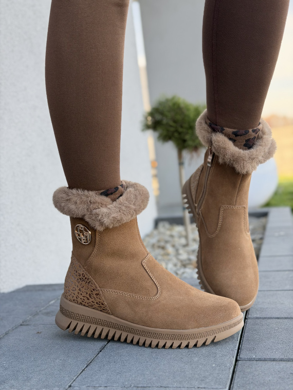 Botki damskie ze skóry naturalnej