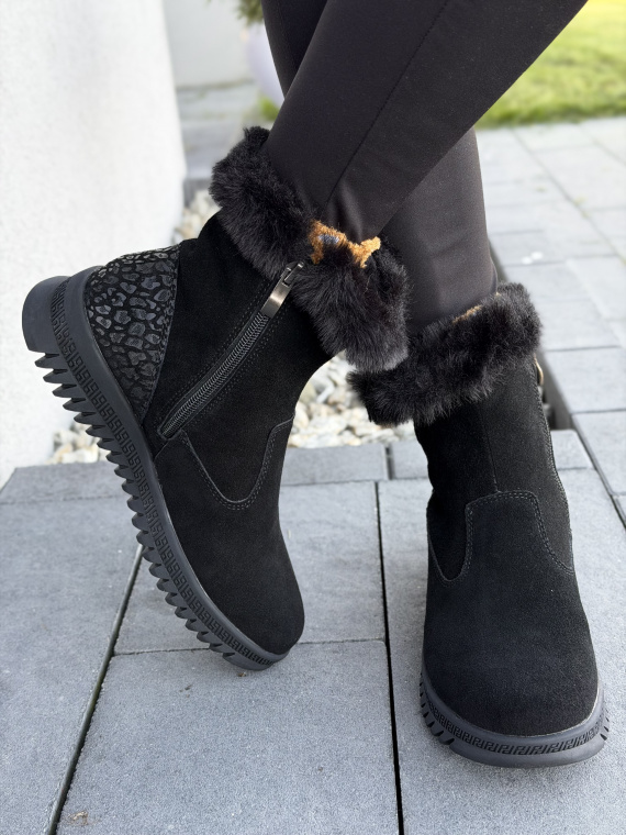 Botki damskie ze skóry naturalnej