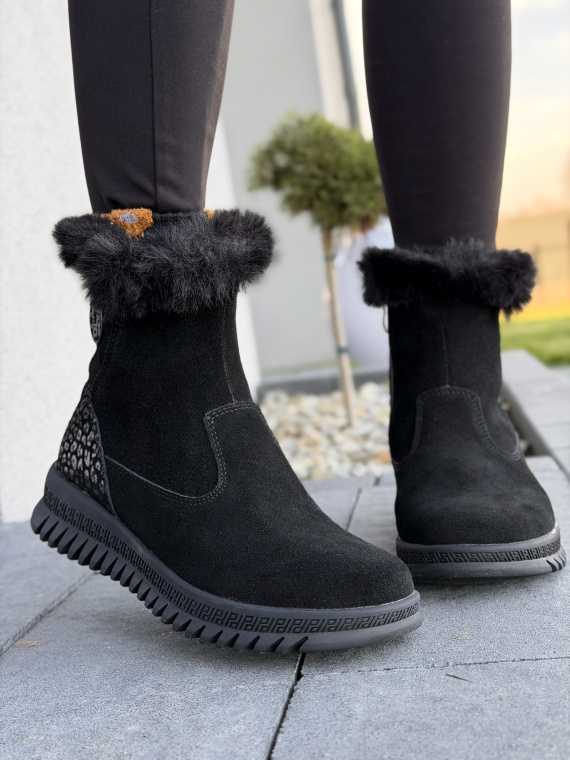 Botki damskie ze skóry naturalnej