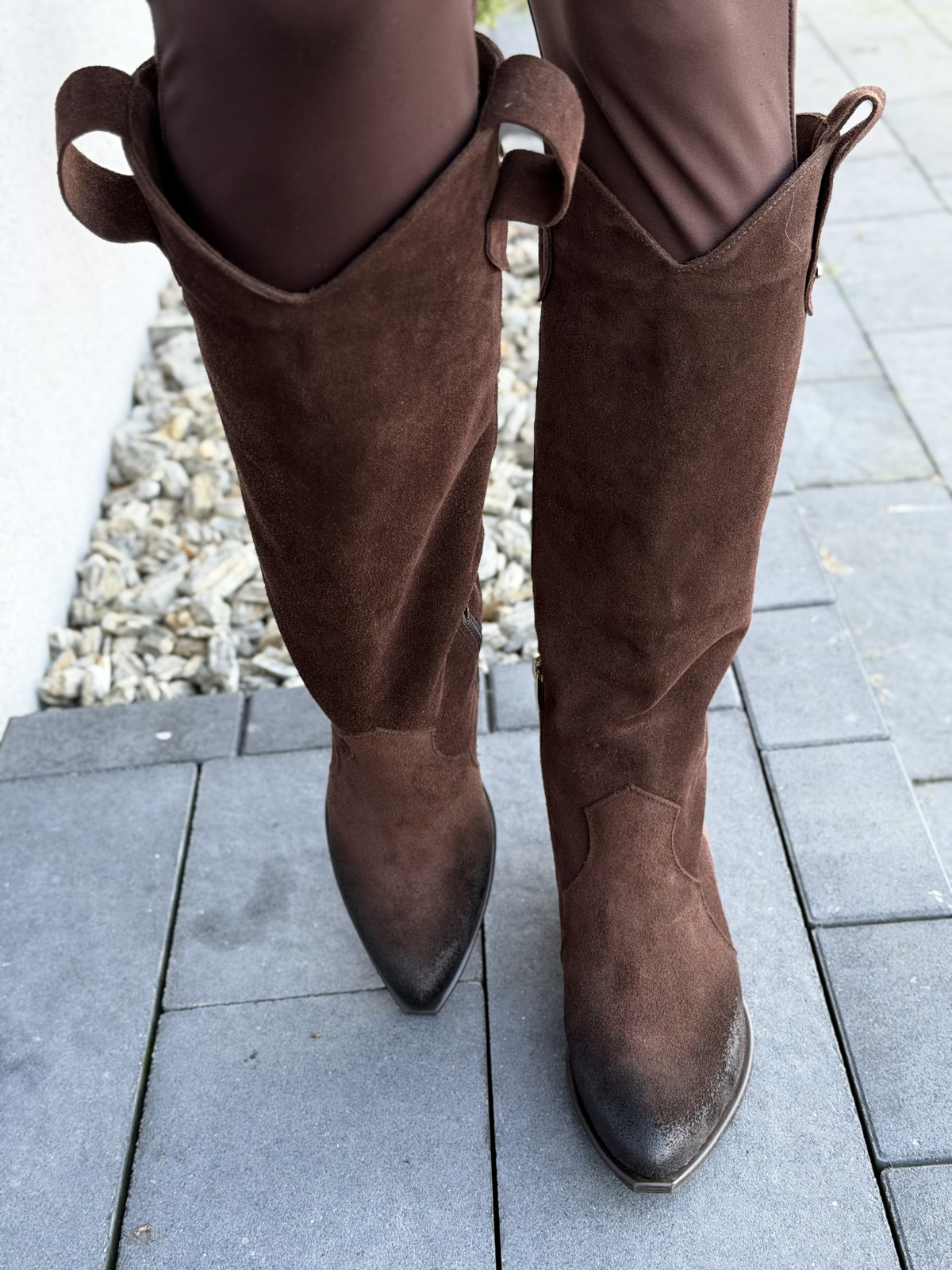 Brązowe kozaki OLEKSY ze skóry naturalnej Polskiej produkcji