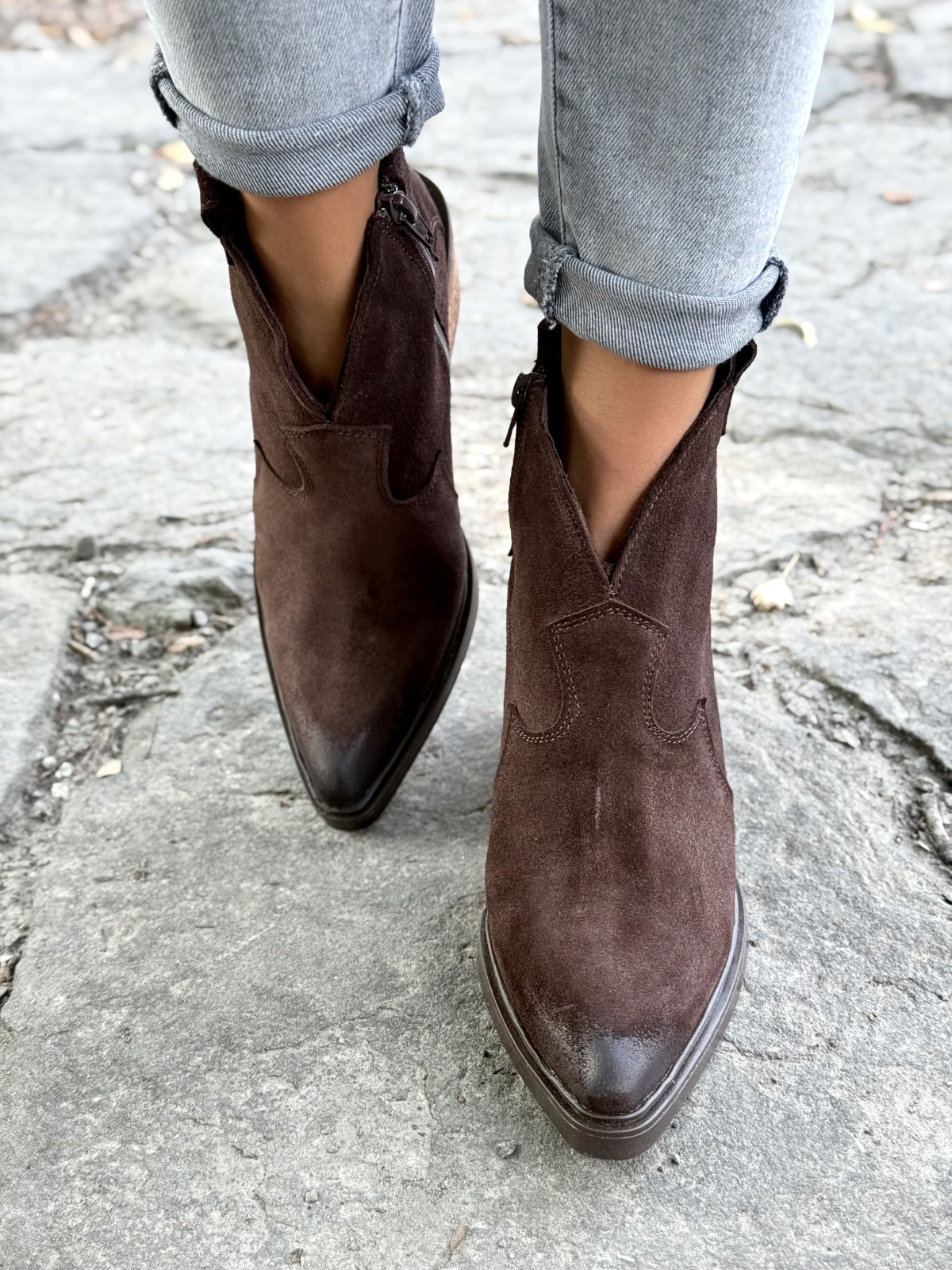 Brązowe kowbojki ze skóry naturalnej OLEKSY – polska jakość i styl