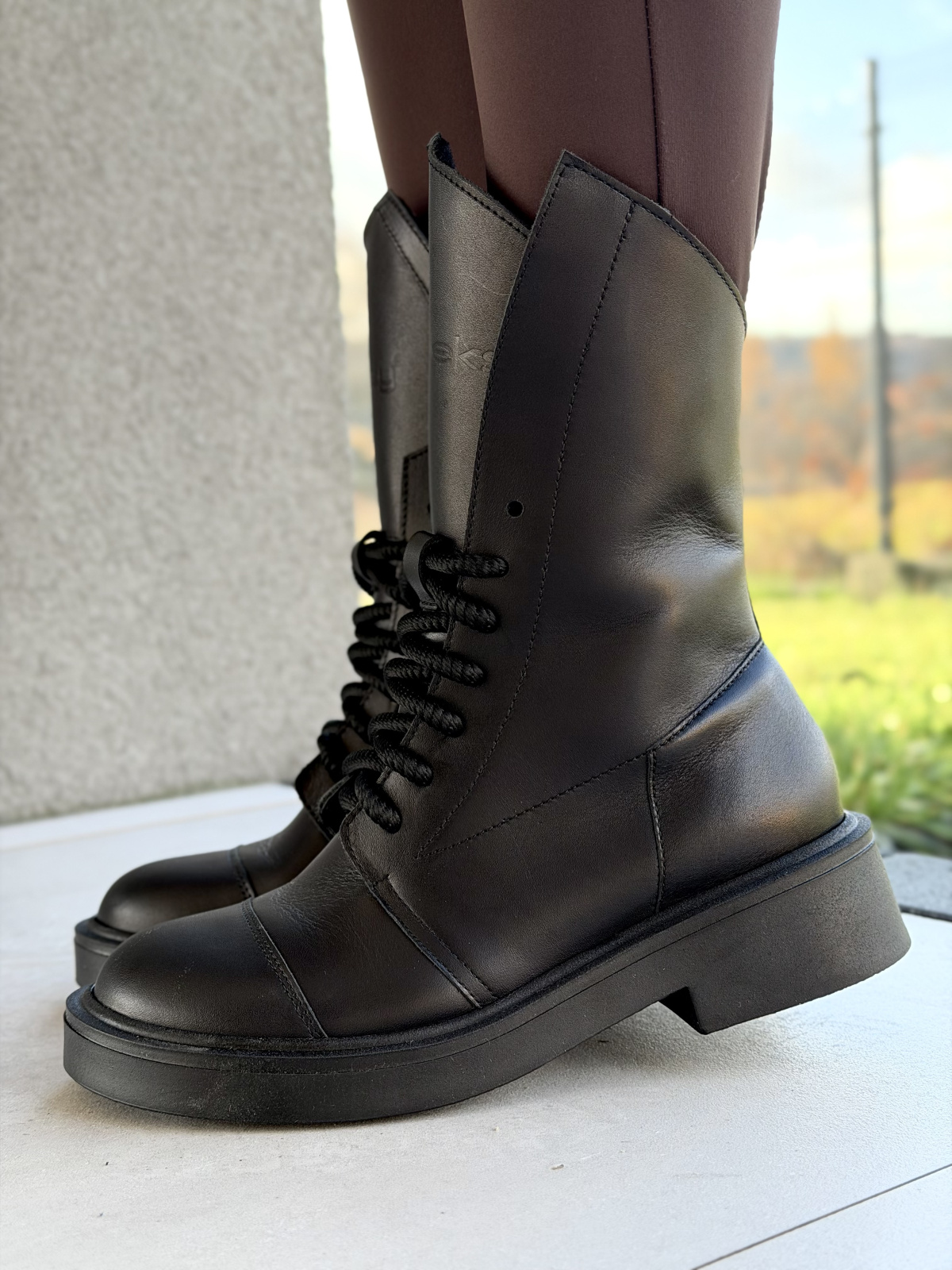 Czarne botki OLEKSY ze skóry naturalnej Polskiej produkcji