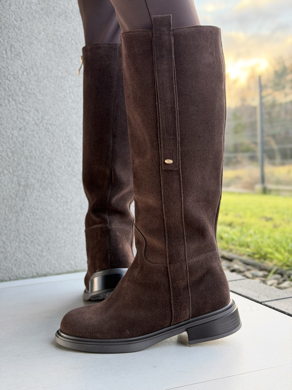 Brązowe kozaki ze skóry naturalnej OLEKSY – polska jakość i styl