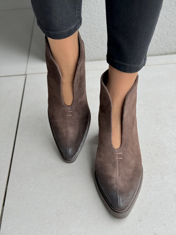 Brązowe kowbojki OLEKSY ze skóry naturalnej Polskiej produkcji