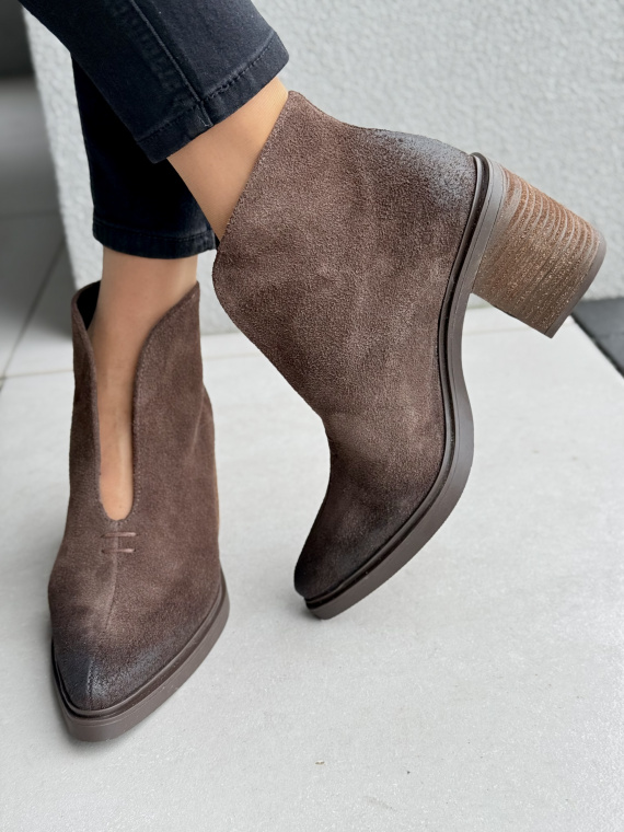 Brązowe kowbojki OLEKSY ze skóry naturalnej Polskiej produkcji