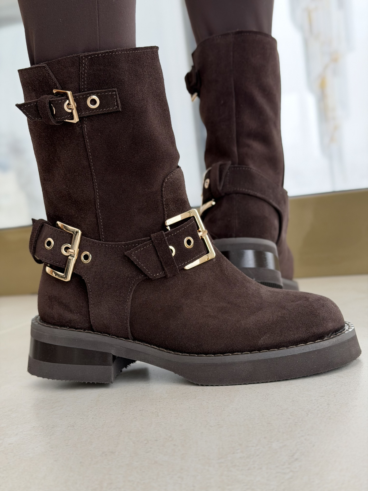 Brązowe botki OLEKSY ze skóry naturalnej – Polskiej produkcji