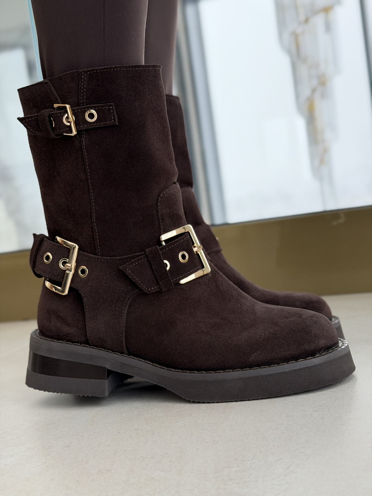 Brązowe botki OLEKSY ze skóry naturalnej – Polskiej produkcji