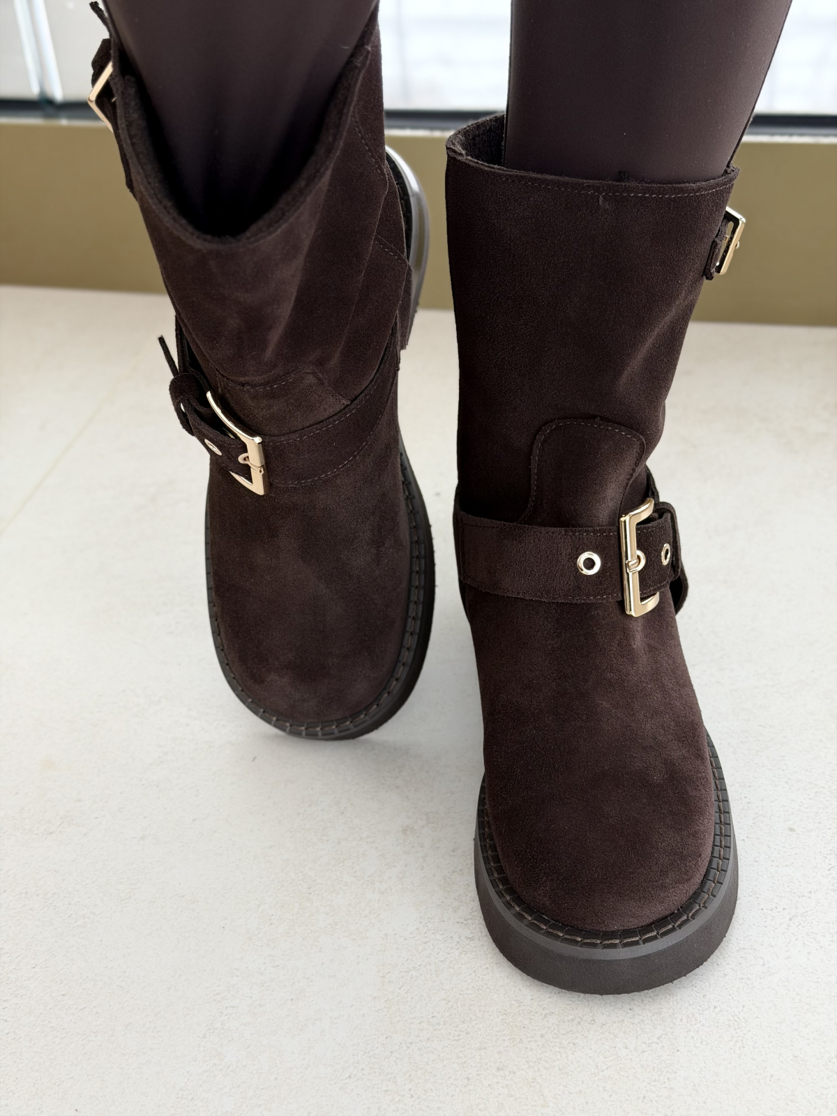 Brązowe botki OLEKSY ze skóry naturalnej – Polskiej produkcji