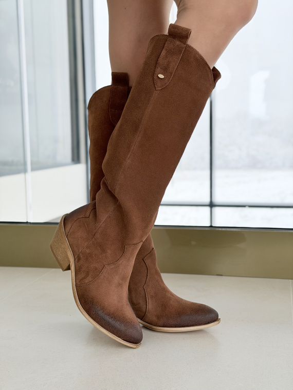 Kozaki damskie skórzane OLEKSY Made in Poland