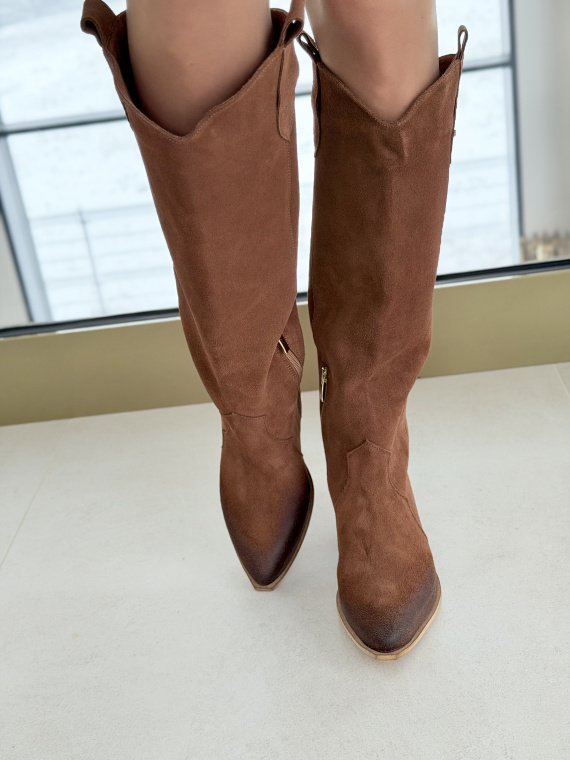 Kozaki damskie skórzane OLEKSY Made in Poland