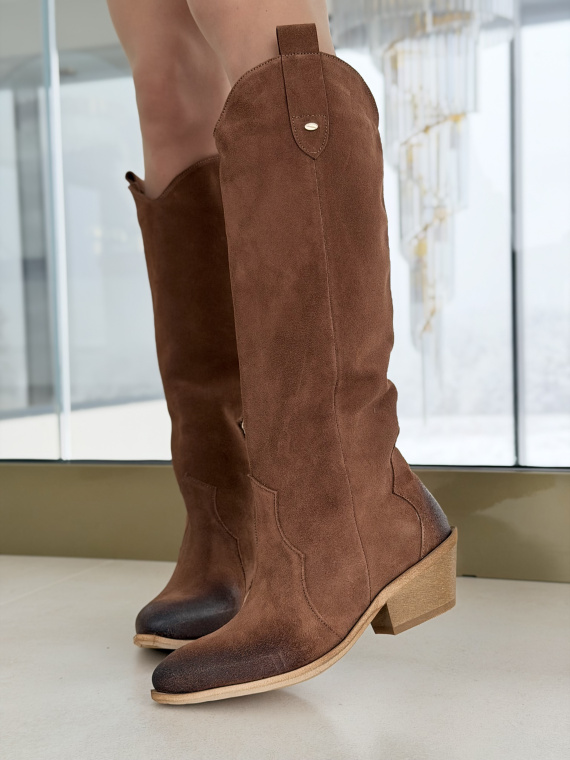 Kozaki damskie skórzane OLEKSY Made in Poland