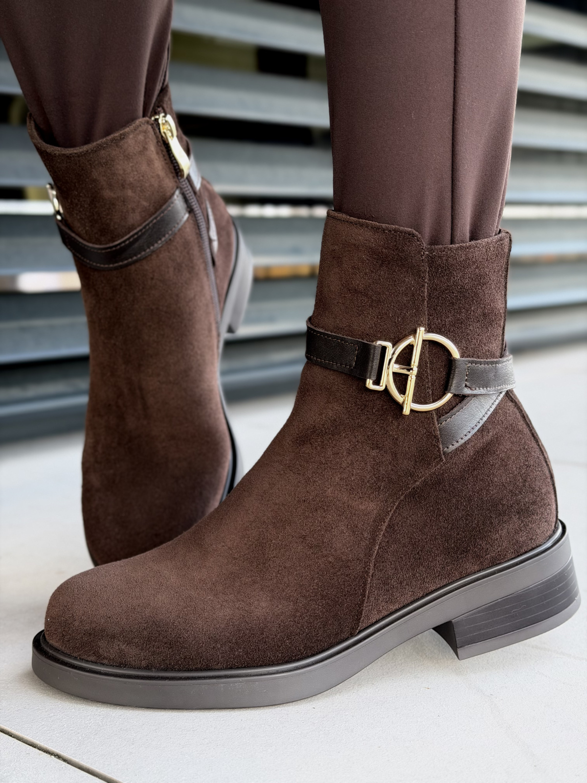 Brązowe botki ze skóry naturalnej OLEKSY – polska jakość i styl