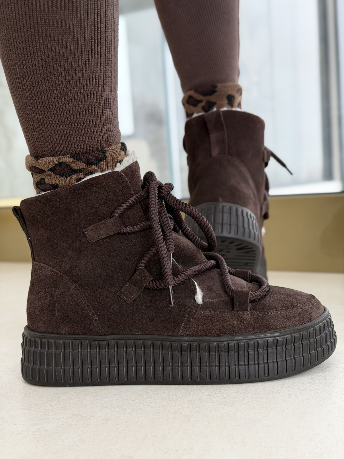 Naturalna skóra, polska jakość – brązowe śniegowce OLEKSY