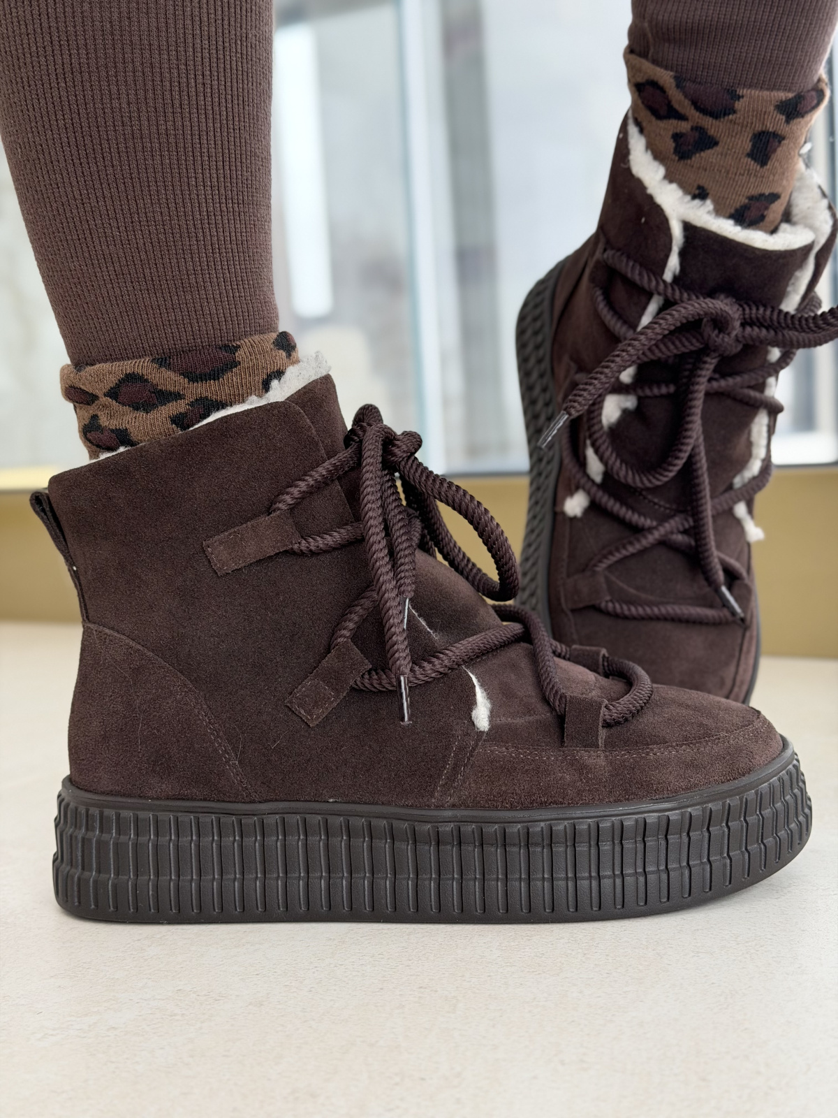 Naturalna skóra, polska jakość – brązowe śniegowce OLEKSY