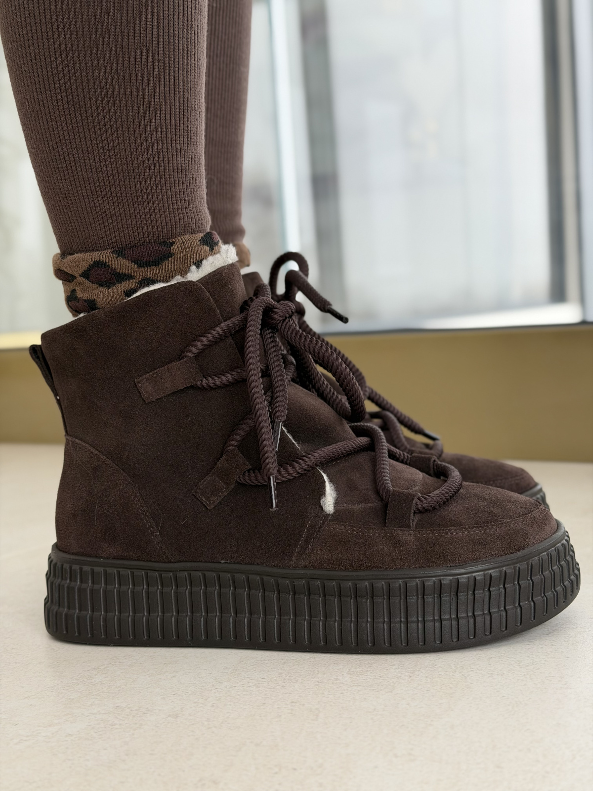 Naturalna skóra, polska jakość – brązowe śniegowce OLEKSY