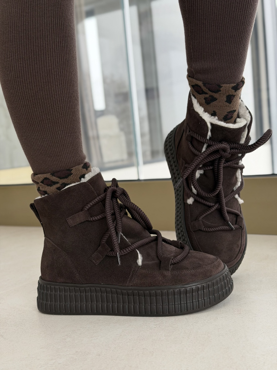 Naturalna skóra, polska jakość – brązowe śniegowce OLEKSY