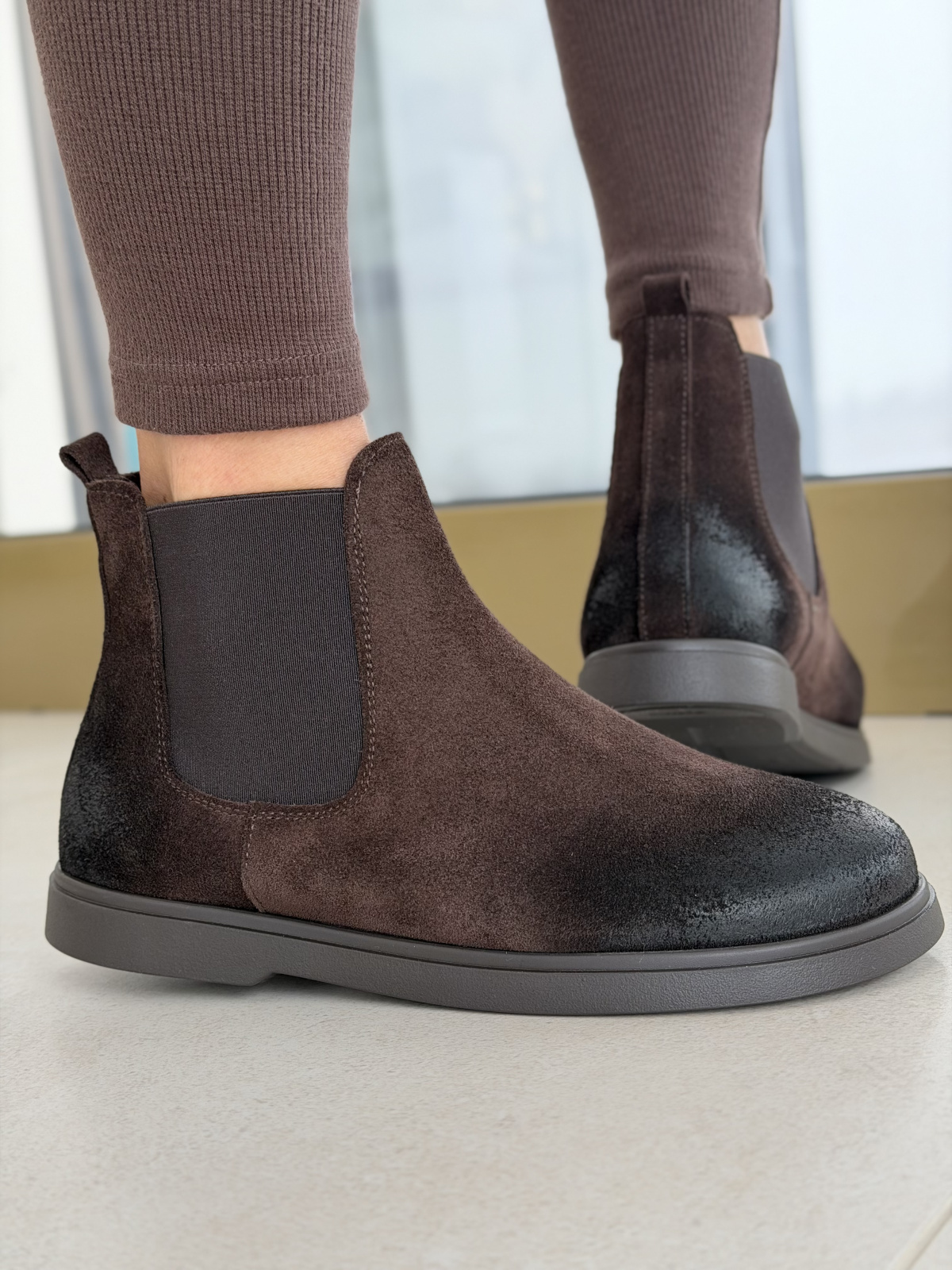 Brązowe botki OLEKSY ze skóry naturalnej – Polskiej produkcji