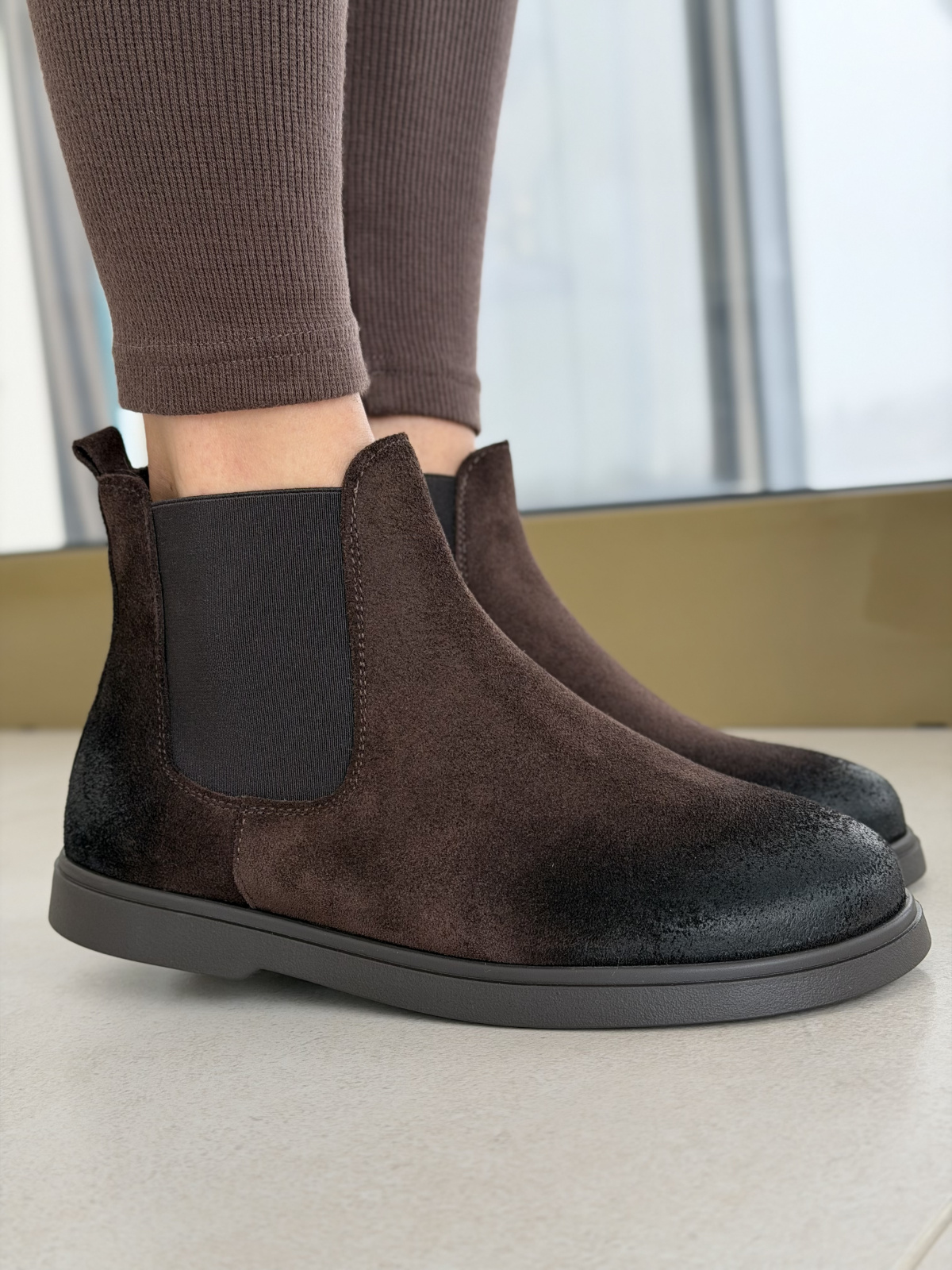 Brązowe botki OLEKSY ze skóry naturalnej – Polskiej produkcji