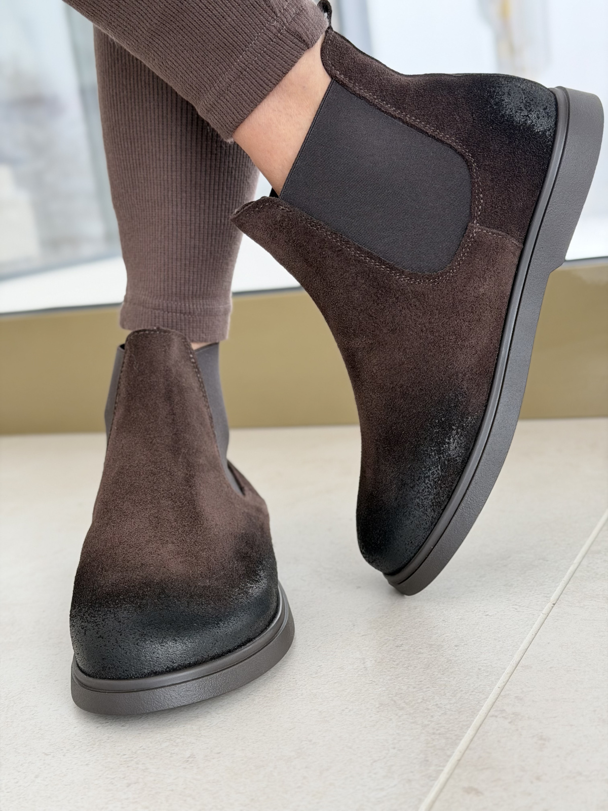 Brązowe botki OLEKSY ze skóry naturalnej – Polskiej produkcji