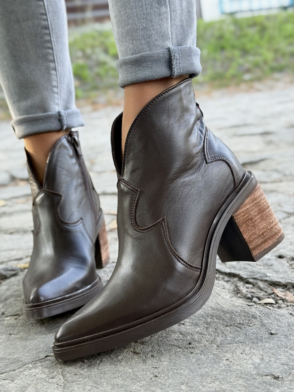 Brązowe kowbojki ze skóry naturalnej OLEKSY – polska jakość i styl