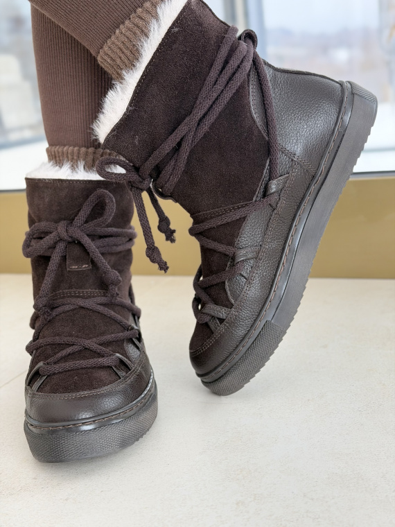 Naturalna skóra, polska jakość – brązowe śniegowce OLEKSY