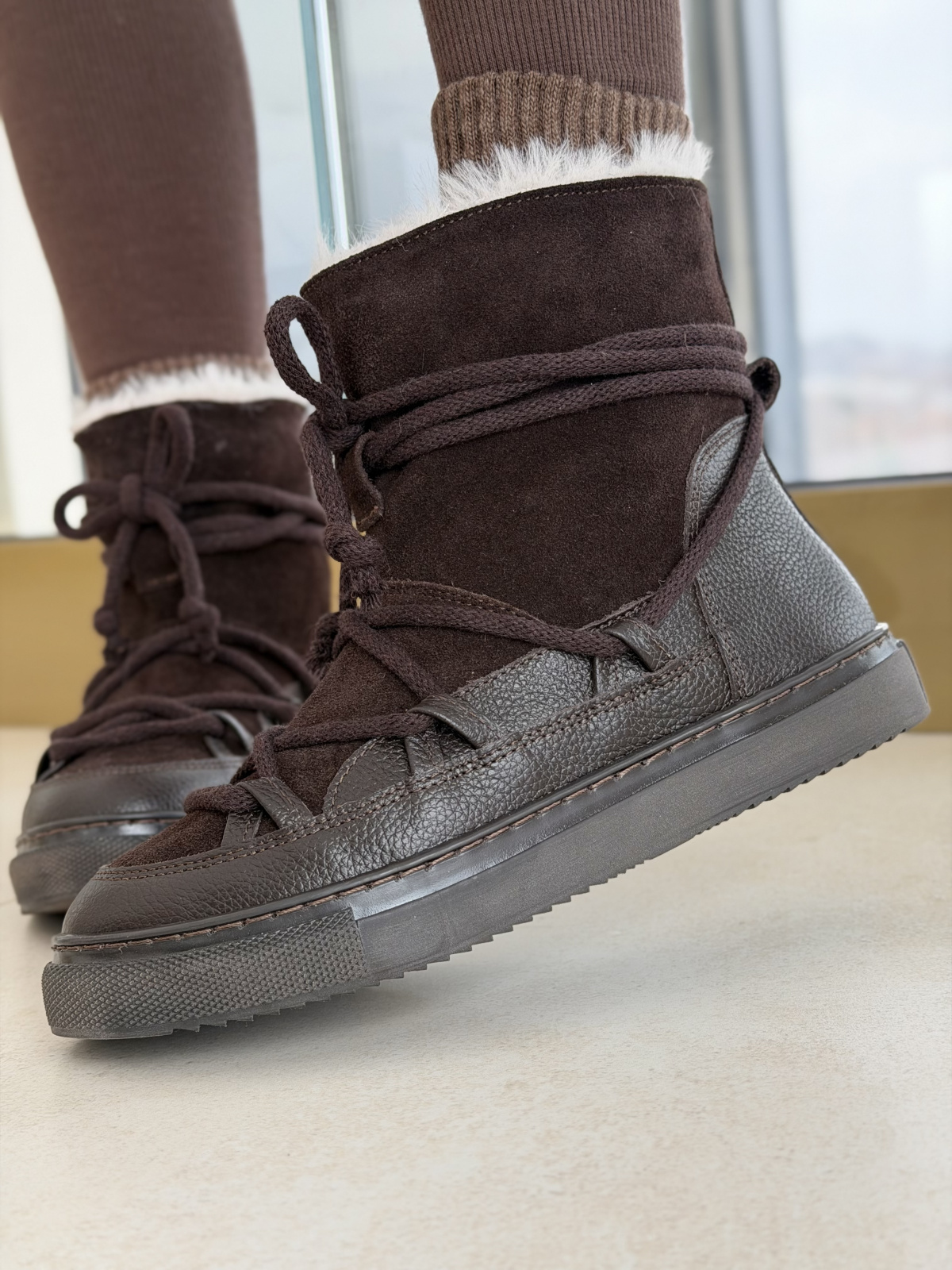 Naturalna skóra, polska jakość – brązowe śniegowce OLEKSY