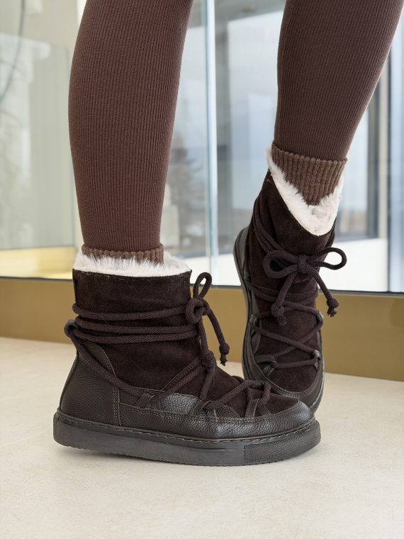 Naturalna skóra, polska jakość – brązowe śniegowce OLEKSY
