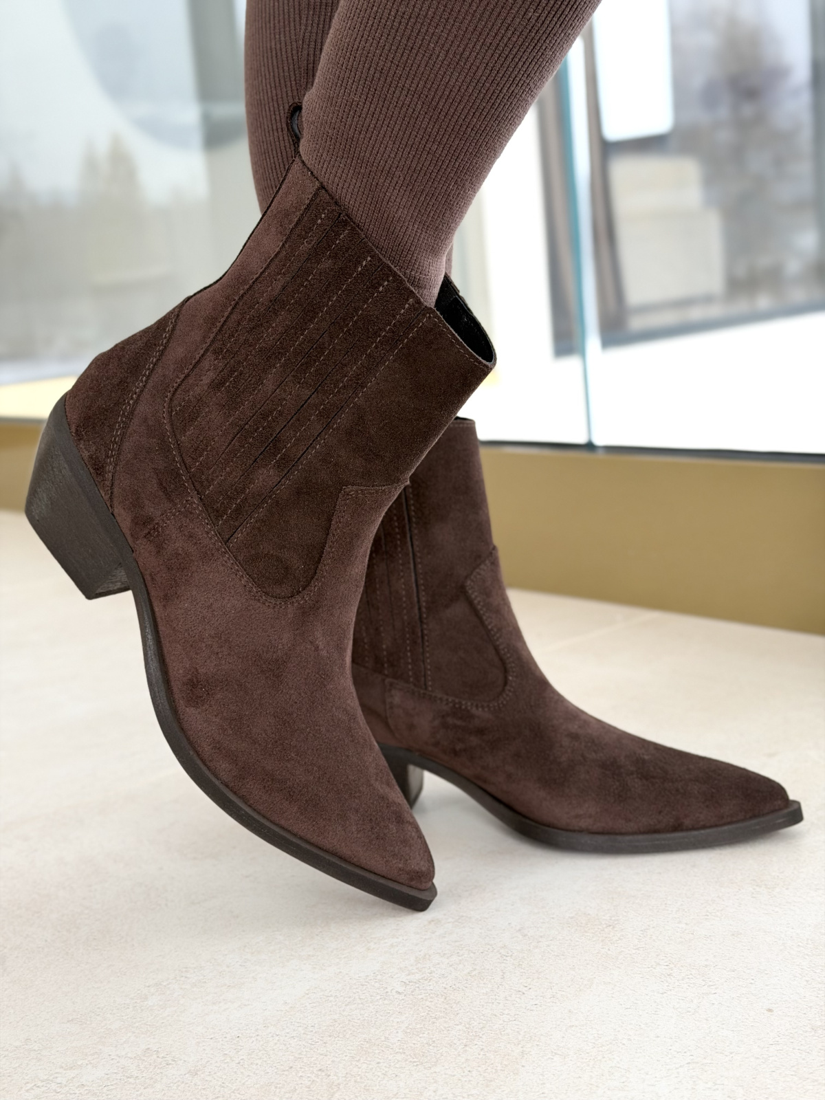 Brązowe kowbojki ze skóry naturalnej OLEKSY – polska jakość i styl