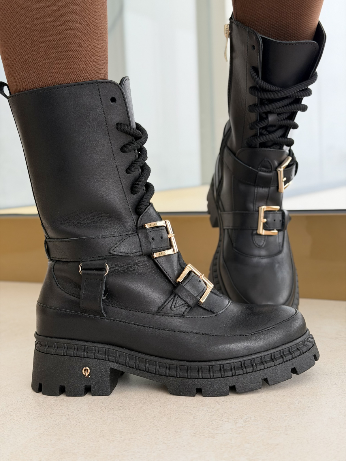 Brązowe botki OLEKSY ze skóry naturalnej – Polskiej produkcji