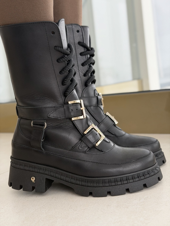 Brązowe botki OLEKSY ze skóry naturalnej – Polskiej produkcji