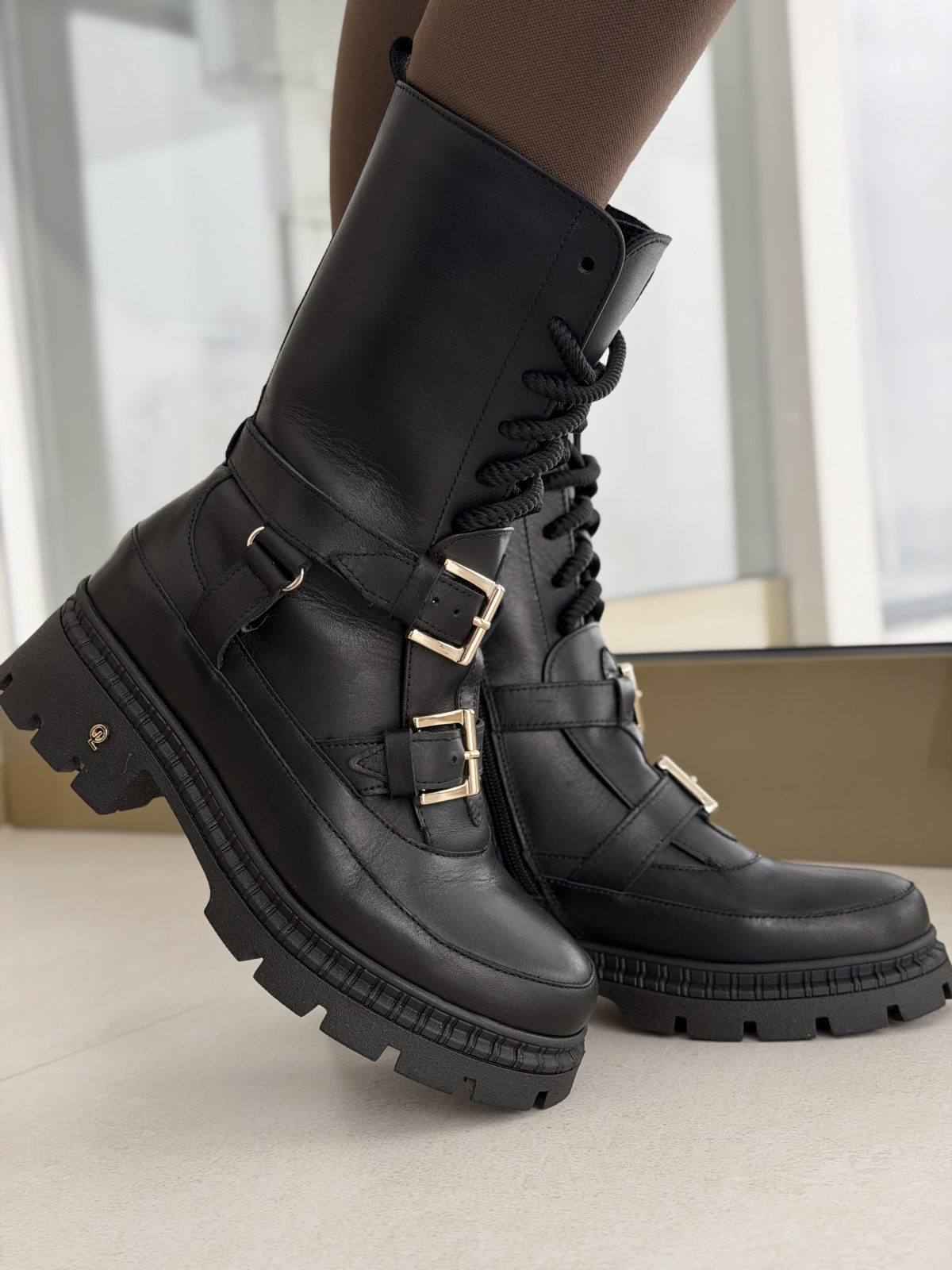 Brązowe botki OLEKSY ze skóry naturalnej – Polskiej produkcji