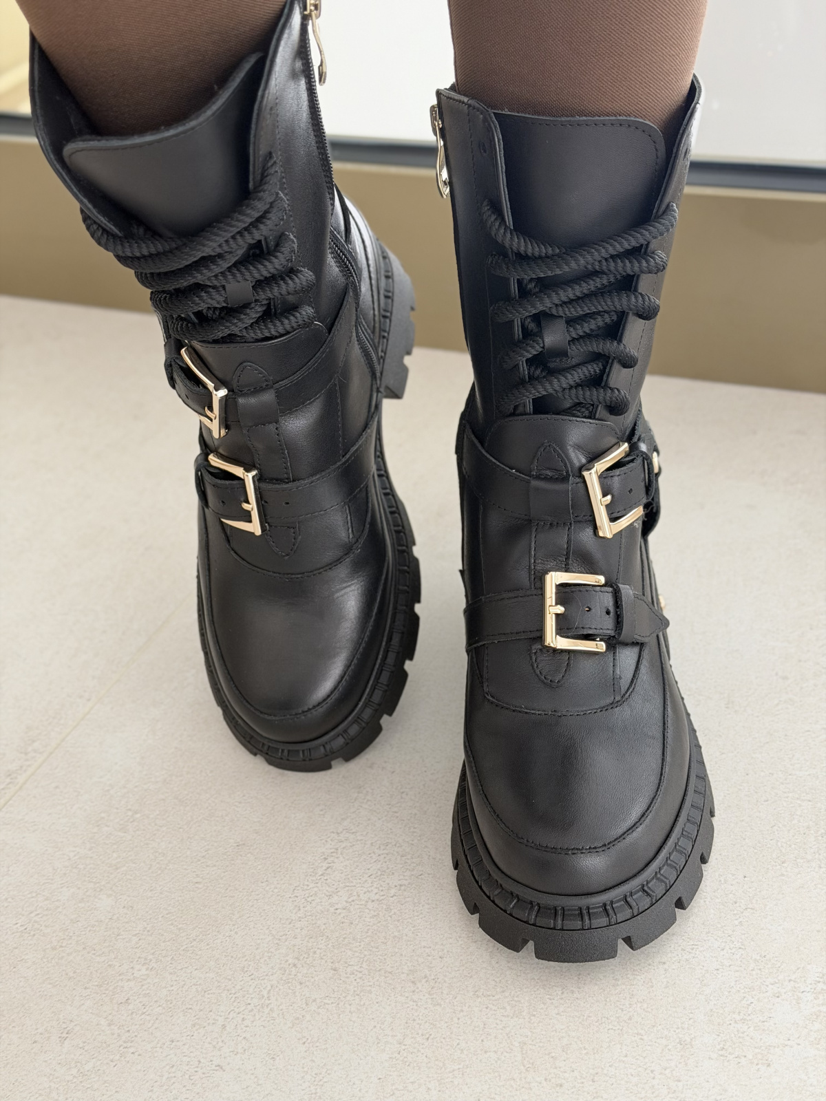 Brązowe botki OLEKSY ze skóry naturalnej – Polskiej produkcji