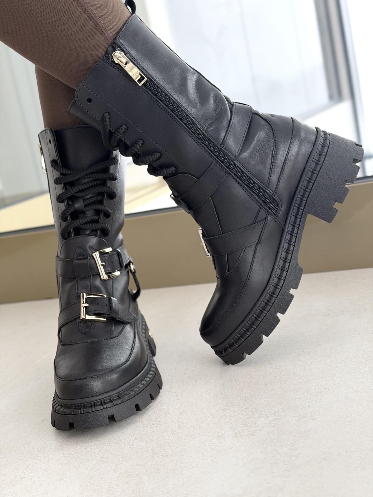 Brązowe botki OLEKSY ze skóry naturalnej – Polskiej produkcji