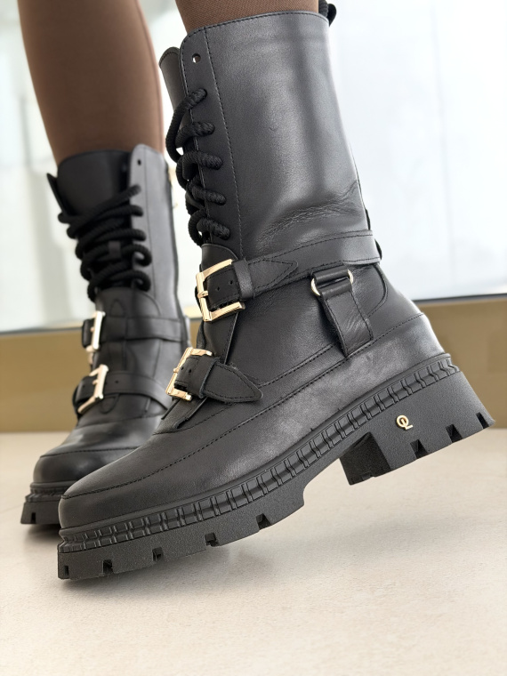 Brązowe botki OLEKSY ze skóry naturalnej – Polskiej produkcji